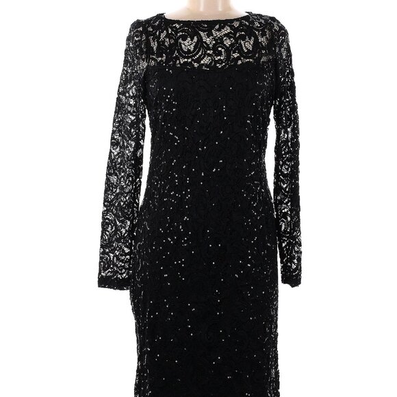 Black Sequined Cocktail Dress Size 10 - Marina - Picture 1 of 6